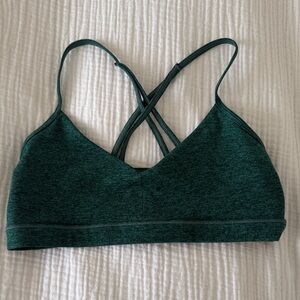 We Over Me Forest Green Crisscross Strap Sports Bra